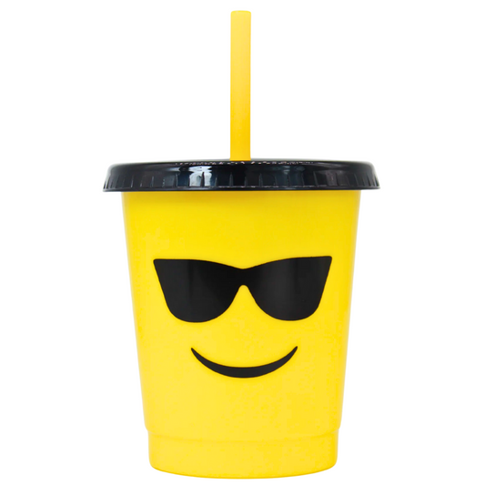 Vaso con popote Mod. Emoji Cool Cap. 473 ml / 16 OZ