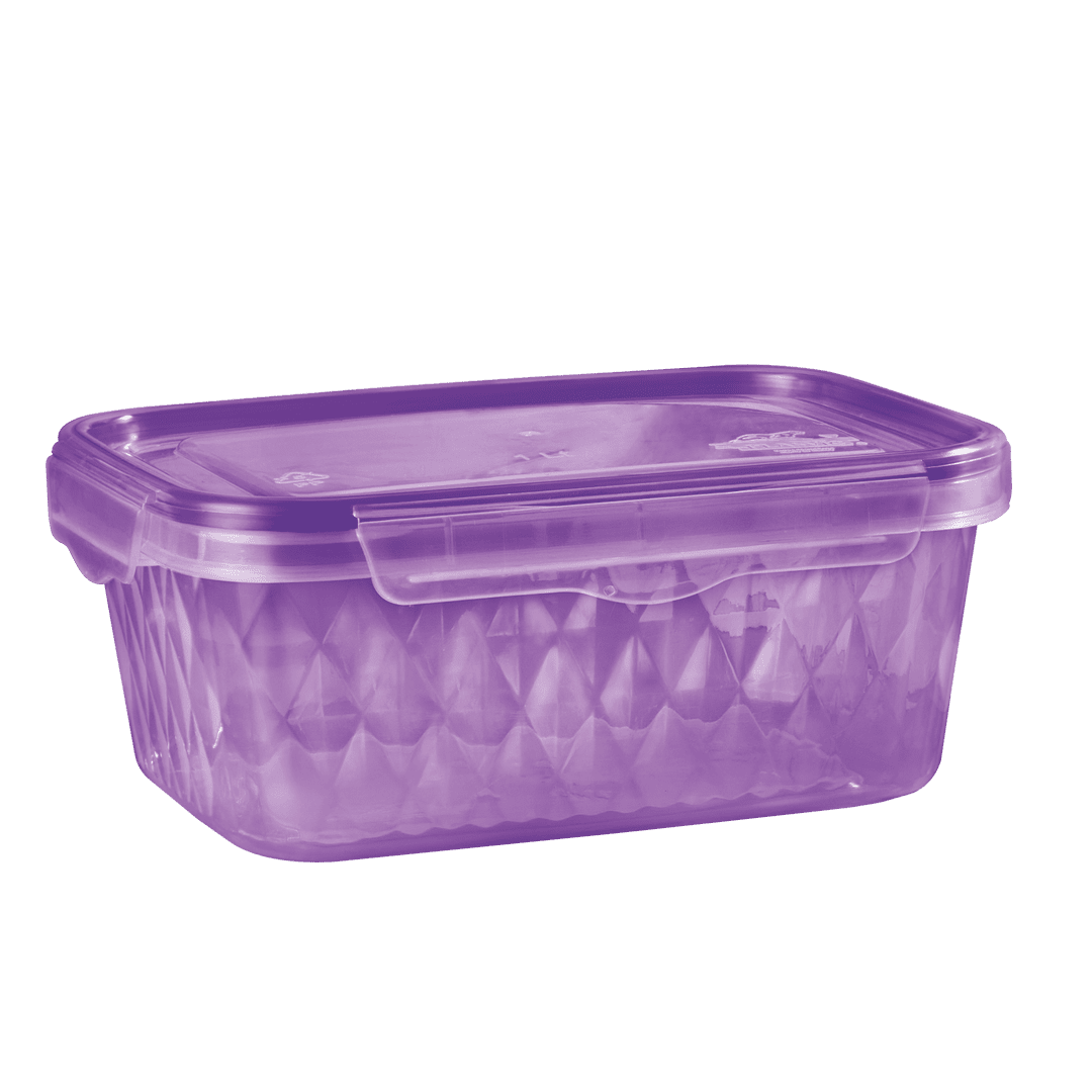 Contenedor Morado 1 Litro Liga Antiderrames Microondas