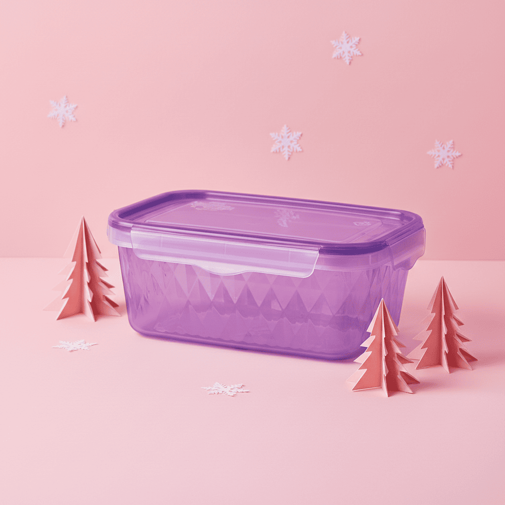 Contenedor Morado 1 Litro Liga Antiderrames Microondas