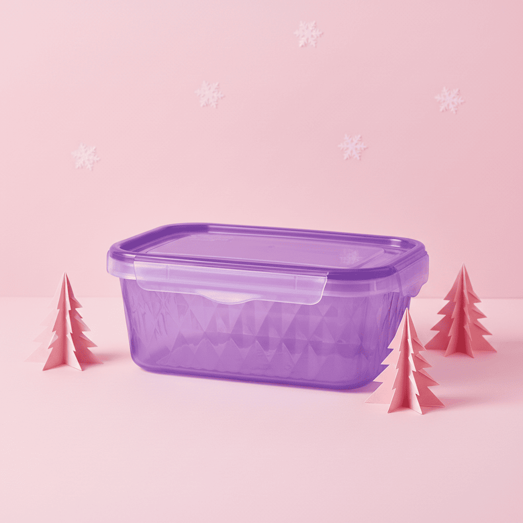 Contenedor Morado 1 Litro Liga Antiderrames Microondas