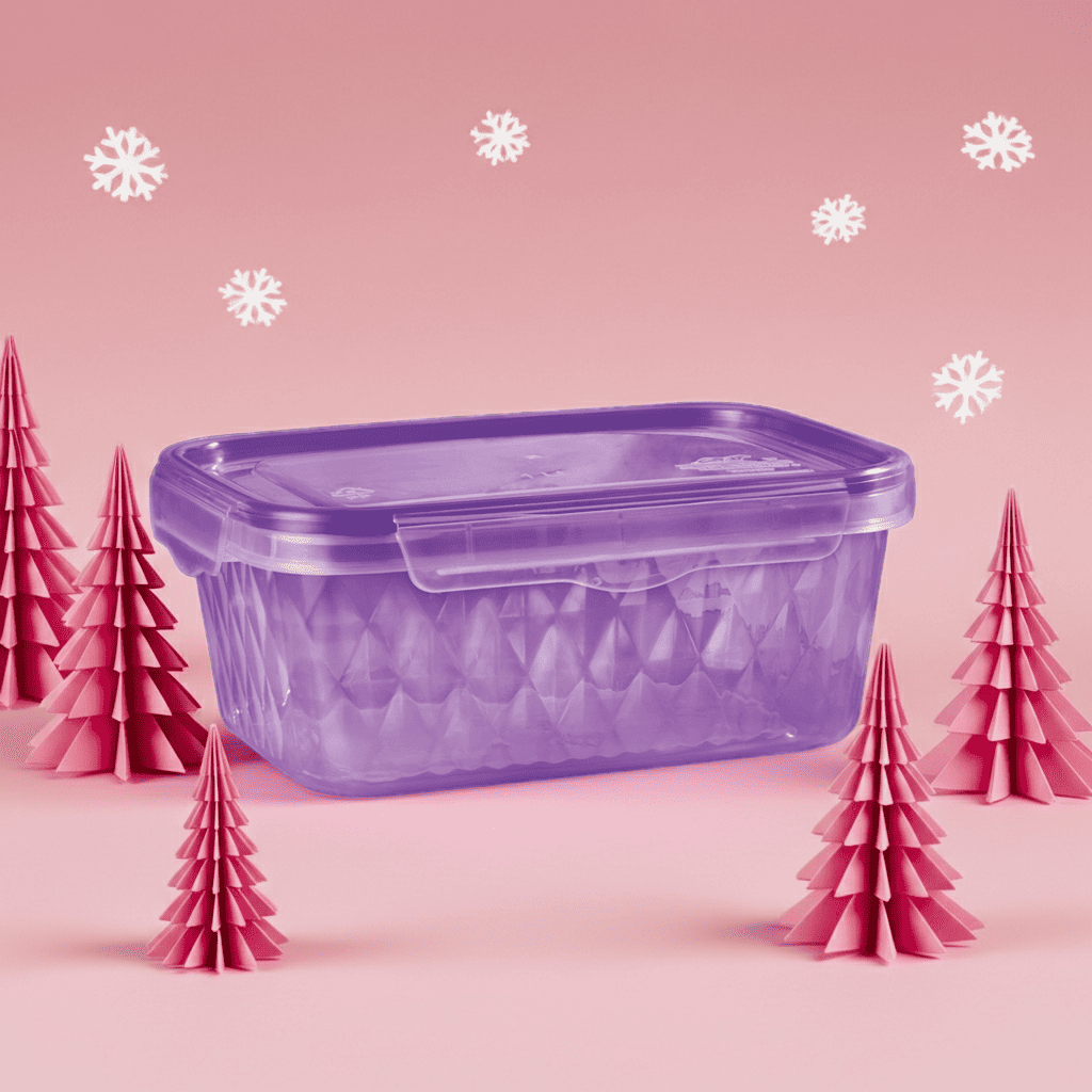 Contenedor Morado 1 Litro Liga Antiderrames Microondas