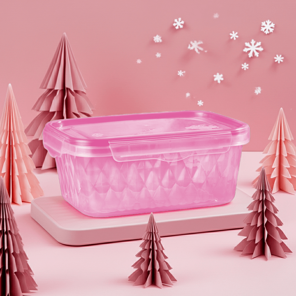 Contenedor Rosa 1 Litro Liga Cierre Seguro Microondas