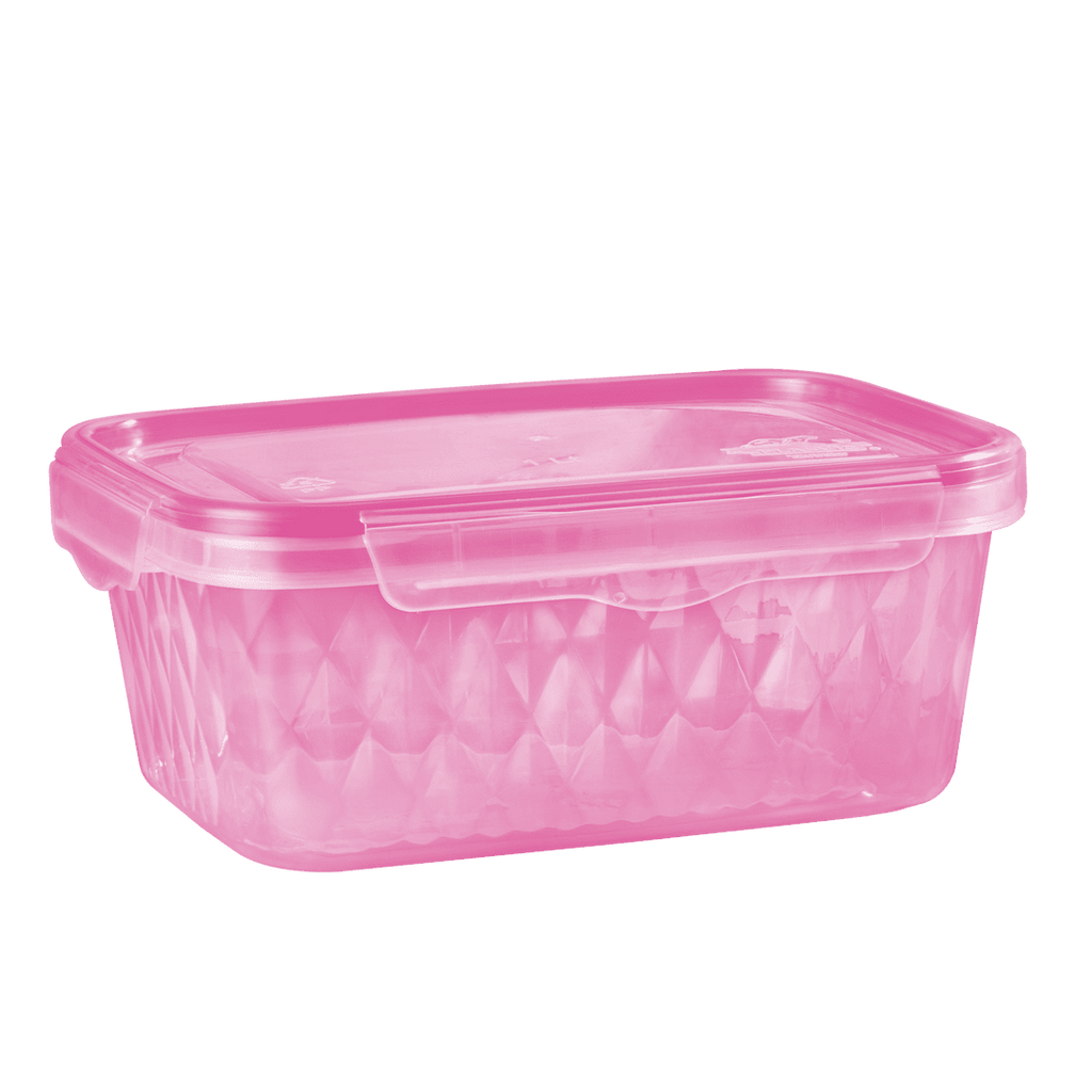 Contenedor Rosa 1 Litro Liga Cierre Seguro Microondas