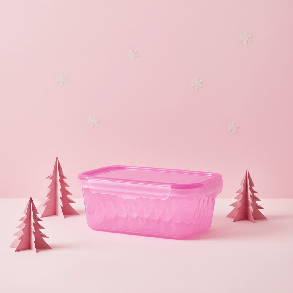 Contenedor Rosa 1 Litro Liga Cierre Seguro Microondas