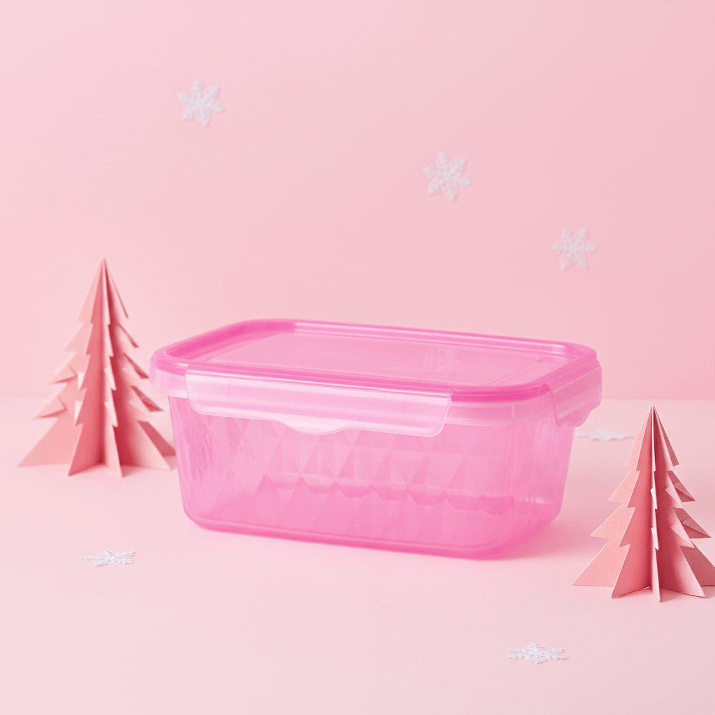 Contenedor Rosa 1 Litro Liga Cierre Seguro Microondas
