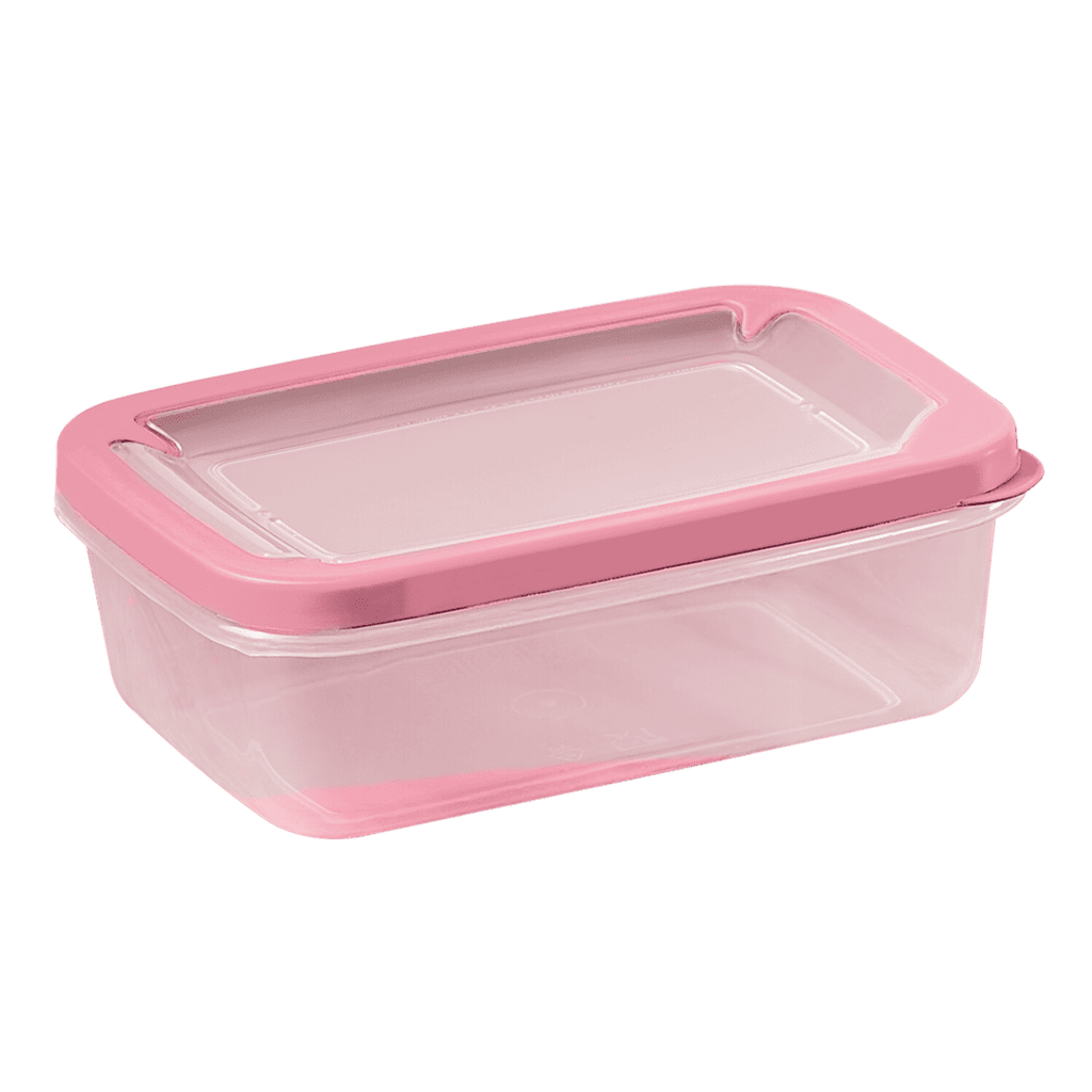 Contenedor Plástico Rosa 500ml Organizador Snacks Porciones