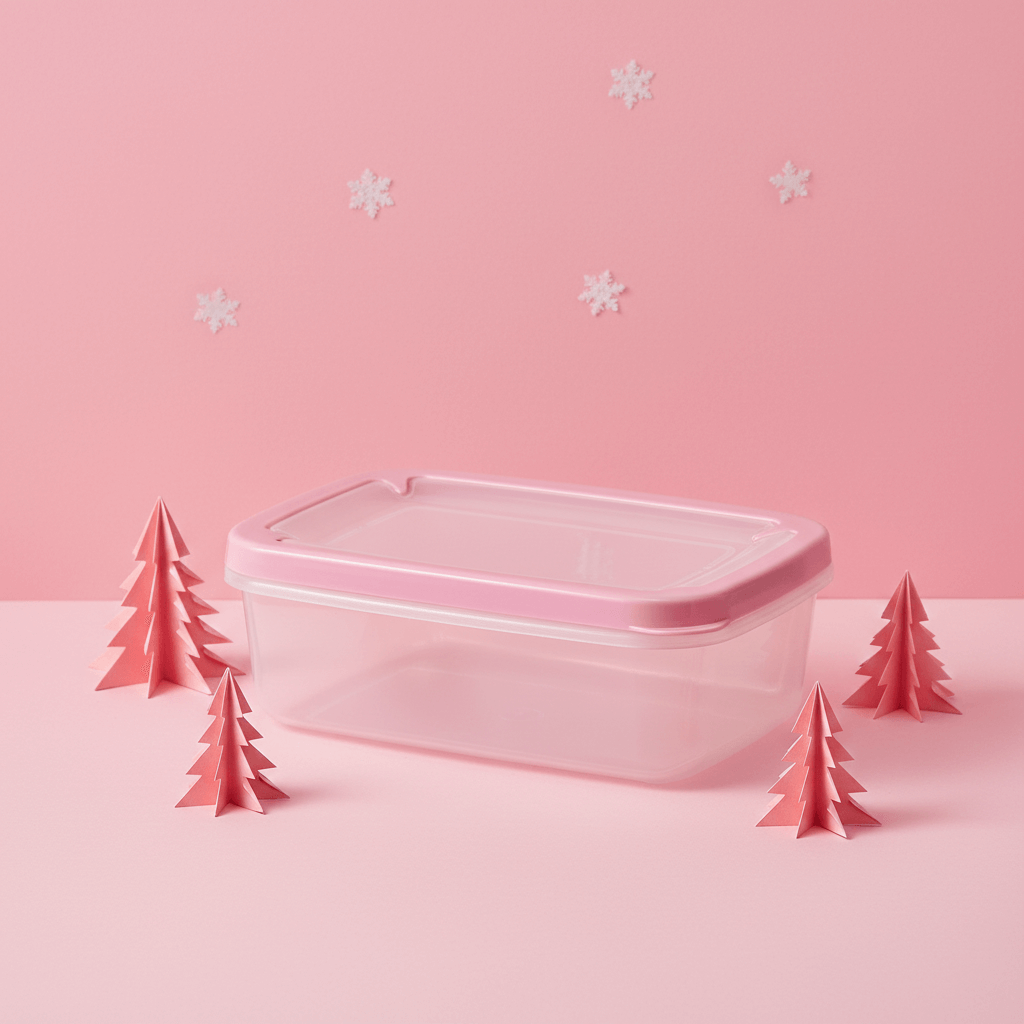 Contenedor Plástico Rosa 500ml Organizador Snacks Porciones