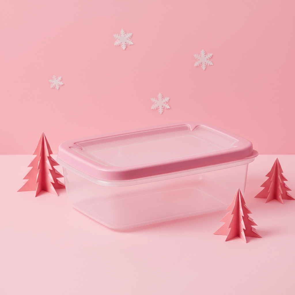 Contenedor Plástico Rosa 500ml Organizador Snacks Porciones