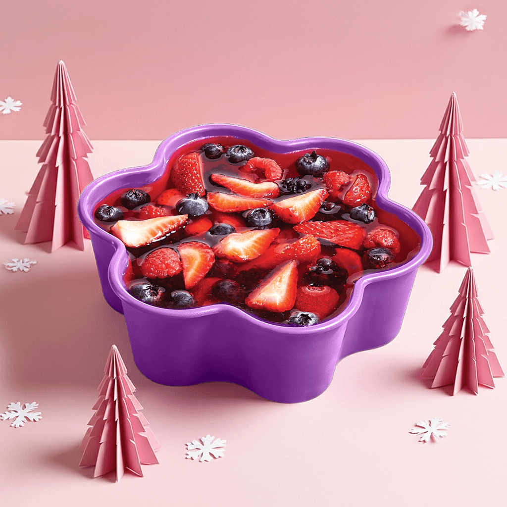 Gelatinero Morado Diseño Floral 750 ml Molde Postres