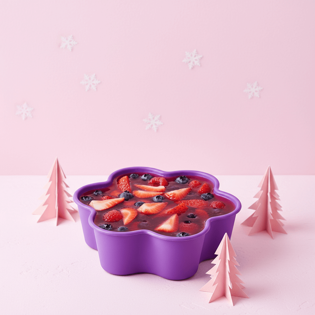 Gelatinero Morado Diseño Floral 750 ml Molde Postres