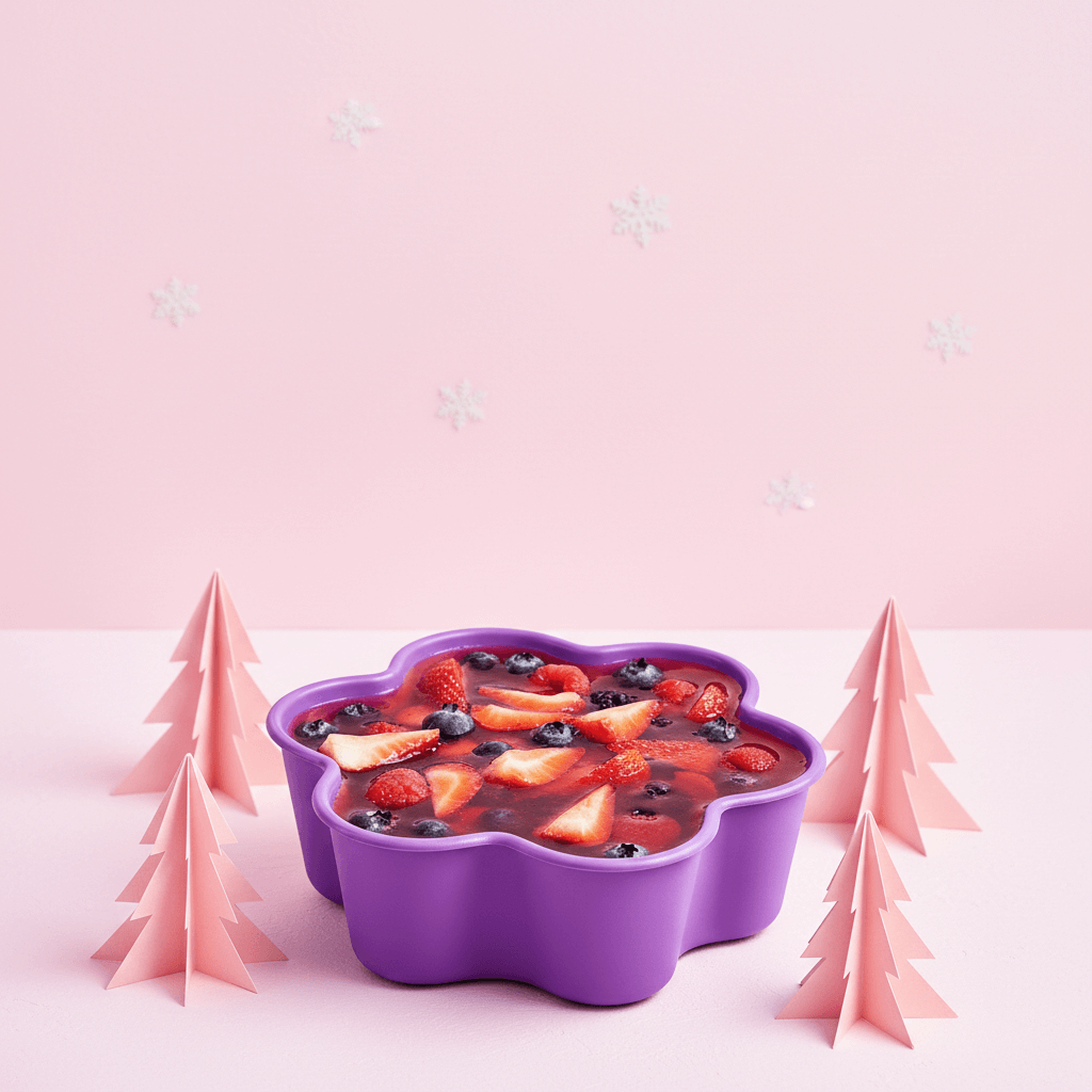 Gelatinero Morado Diseño Floral 750 ml Molde Postres