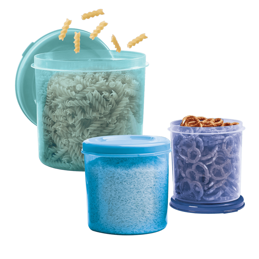 Set 3 Contenedores Azules 850ml, 1.5L, 2.8L Cereales