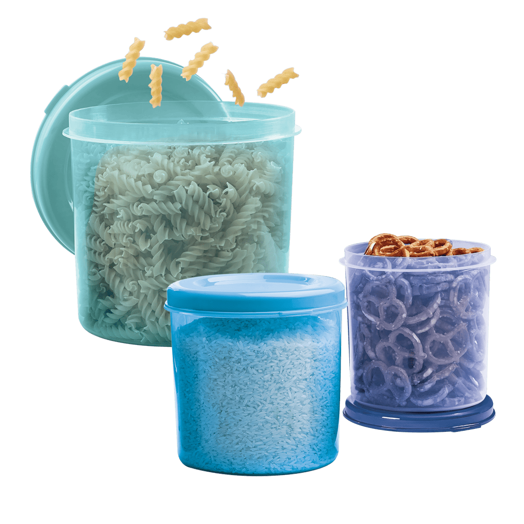 Set 3 Contenedores Azules 850ml, 1.5L, 2.8L Cereales