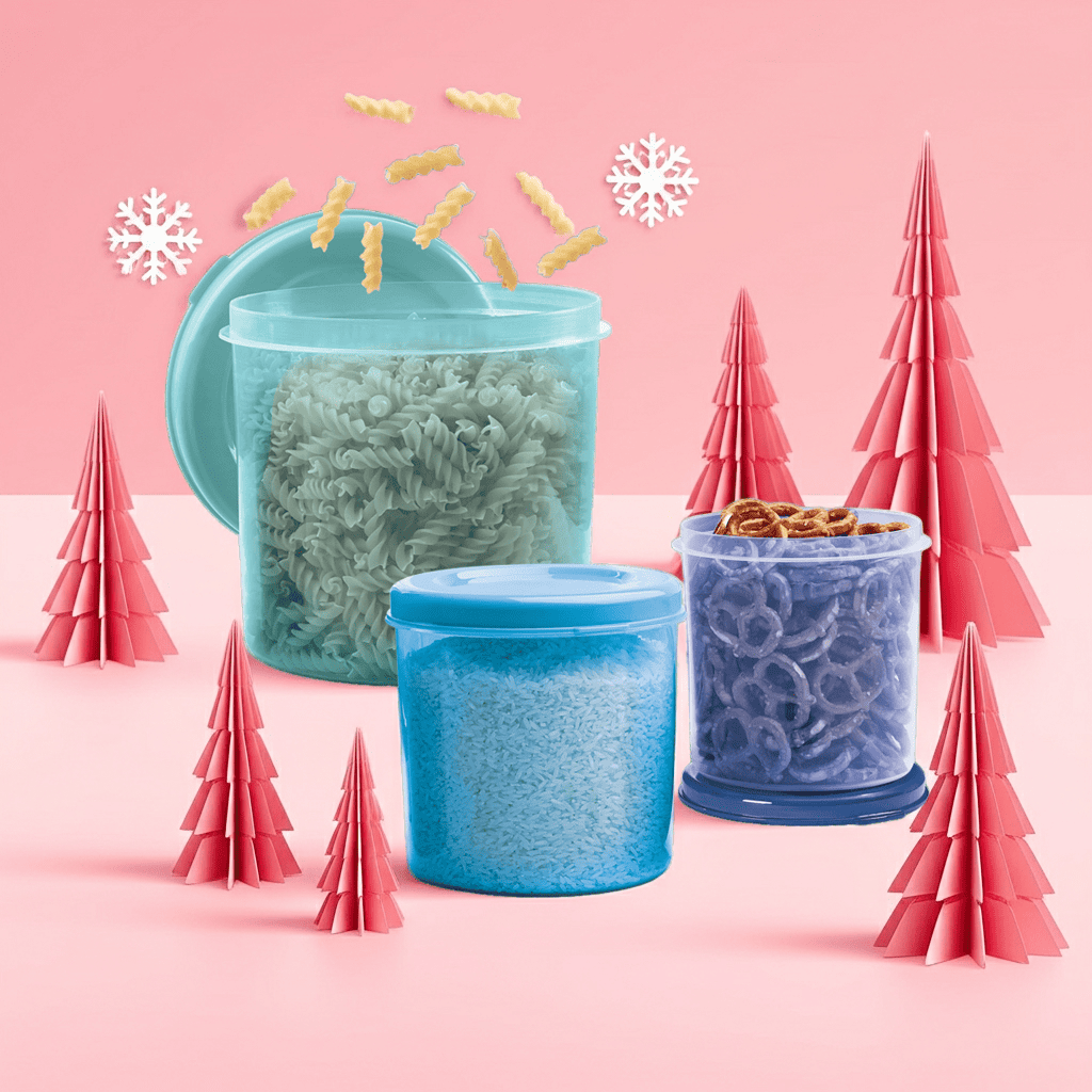 Set 3 Contenedores Azules 850ml, 1.5L, 2.8L Cereales