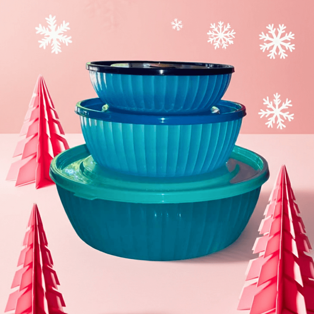 Set 3 Plastirefractarios Azules Válvula 500ml a 2.5 L