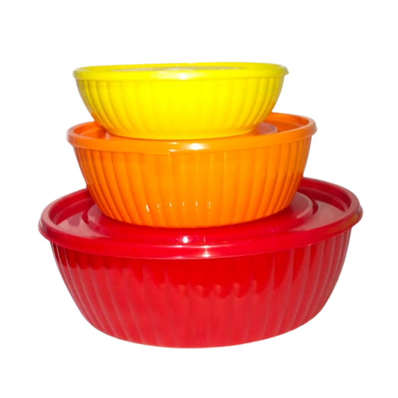 Set 3 Plastirefractarios Válvula Multicolor 500ml a 2.5 L