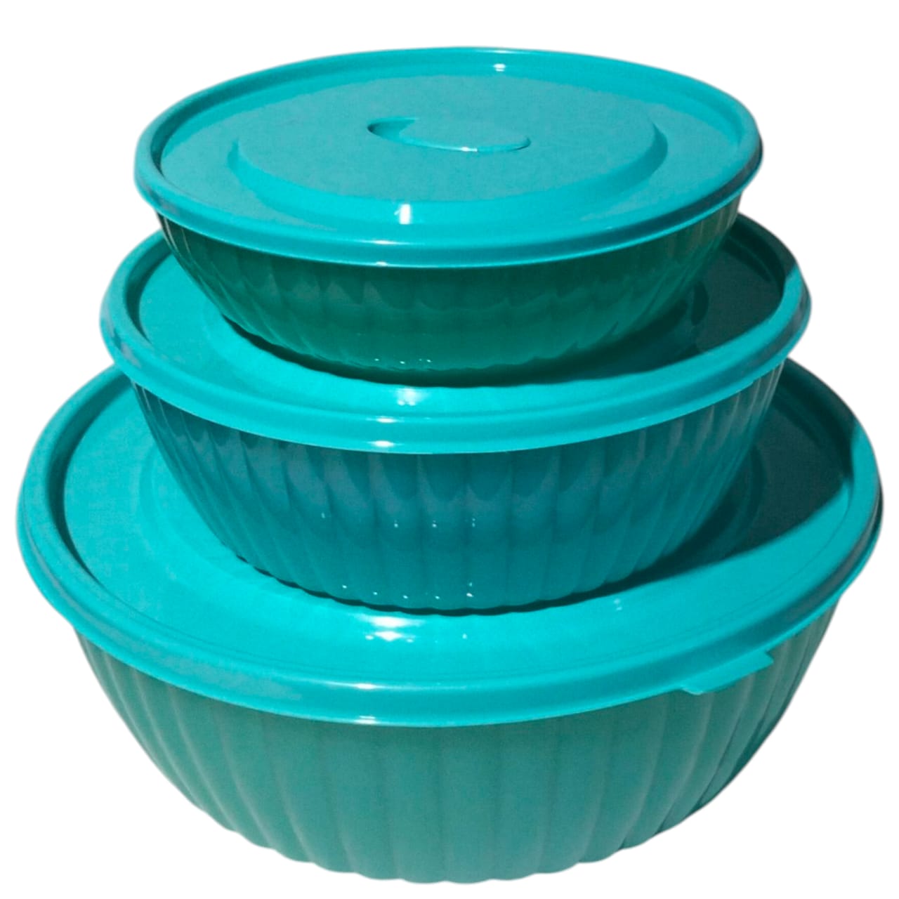 Set 3 Plastirefractarios Turquesa Válvula 500ml a 2.5 L