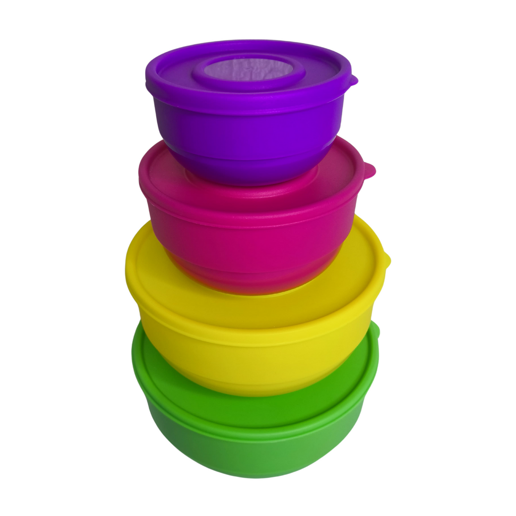 Set 4 Contenedores Redondos 250 ml a 1.5 L