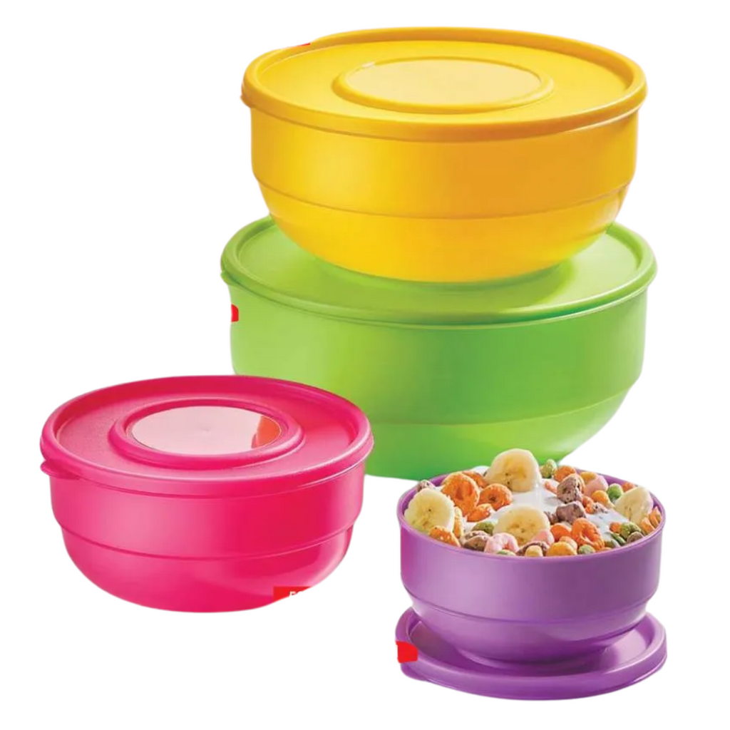 Set 4 Contenedores Redondos 250 ml a 1.5 L