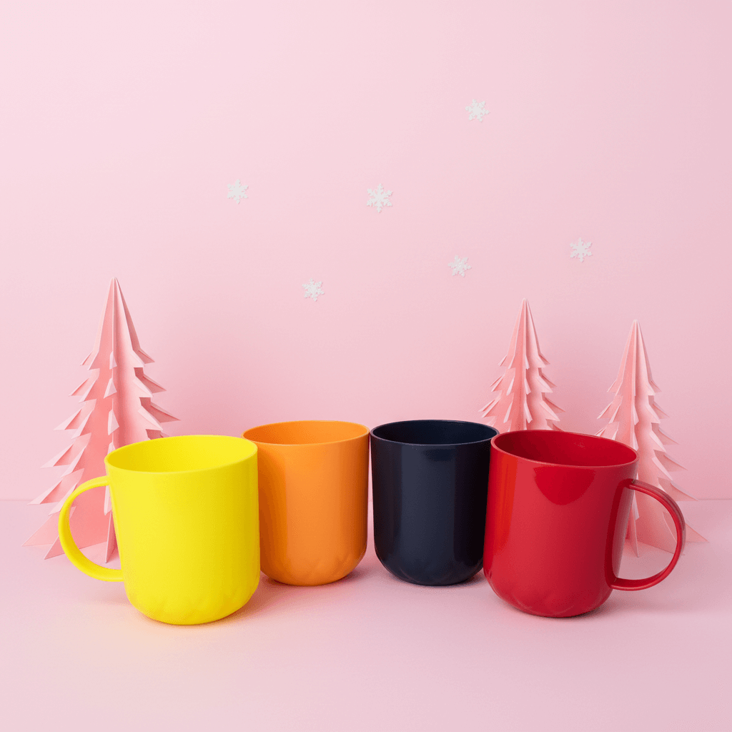 Set 4 Tazas Plástico 450ml Bebidas Calientes y Frías