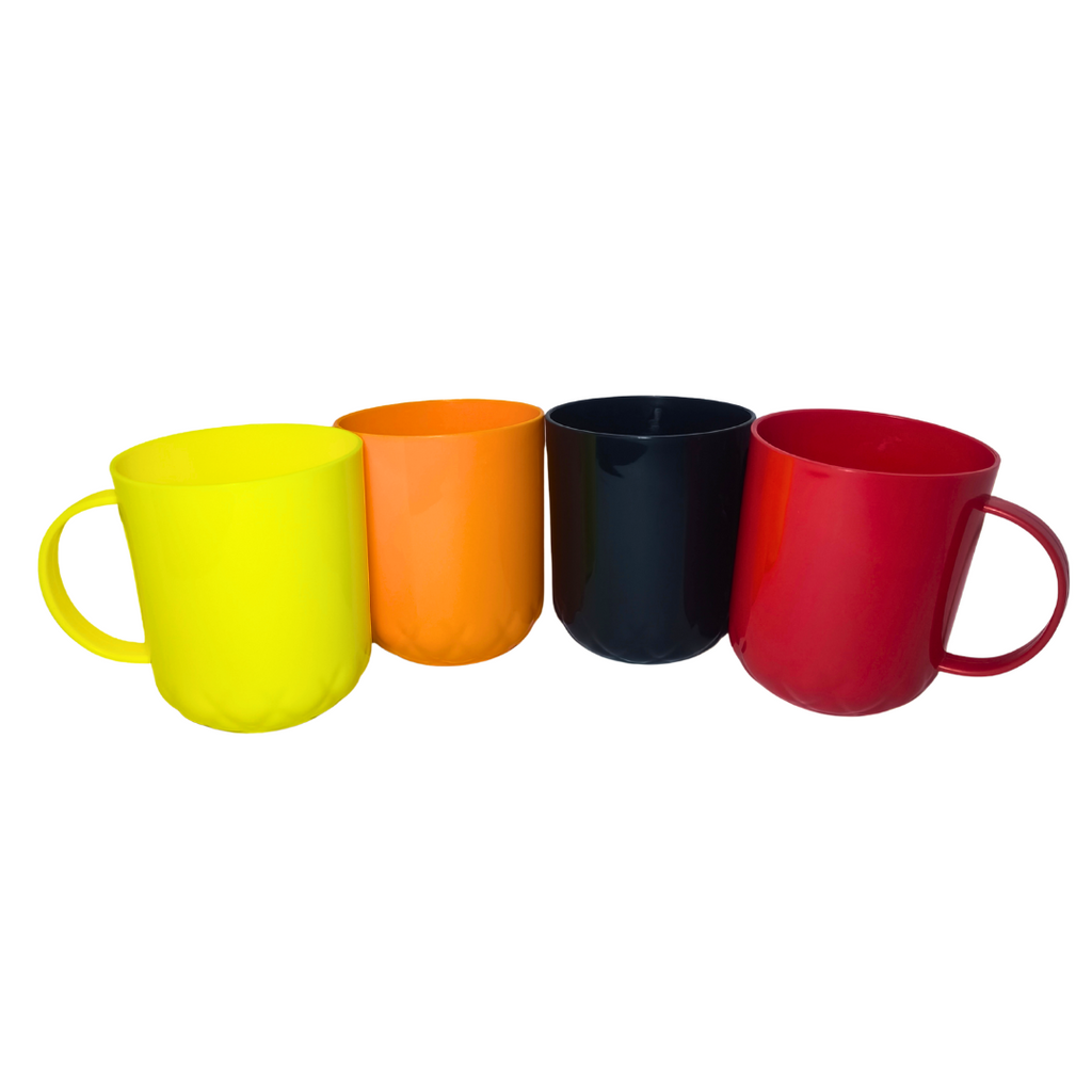 Set 4 Tazas Plástico 450ml Bebidas Calientes y Frías