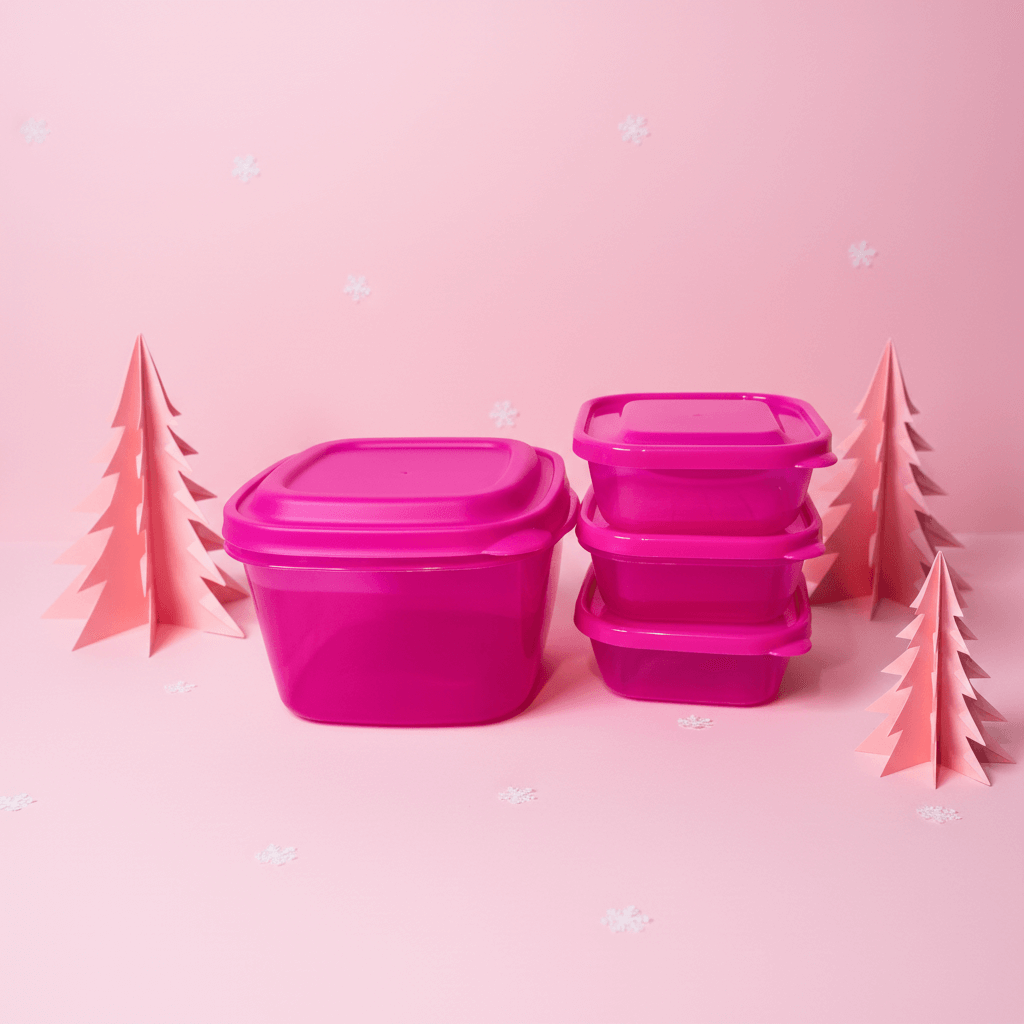 Set 4 Recipientes Plástico Fiusha Tapas Organizadores