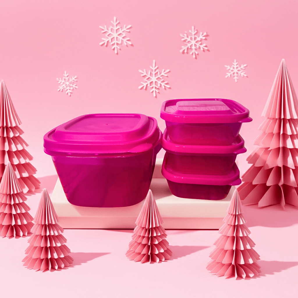 Set 4 Recipientes Plástico Fiusha Tapas Organizadores