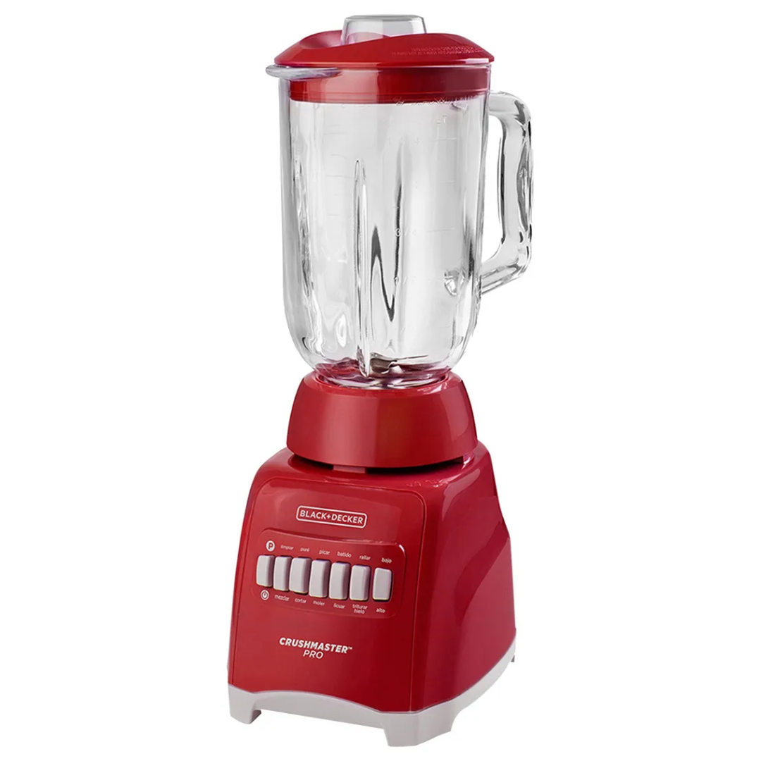 Licuadora Black+Decker 10 Velocidades Jarra Vidrio Rojo
