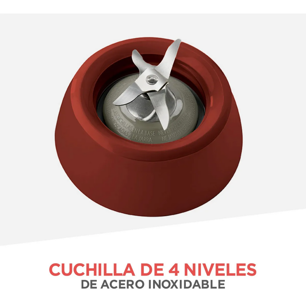 Licuadora Black+Decker 10 Velocidades Jarra Vidrio Rojo