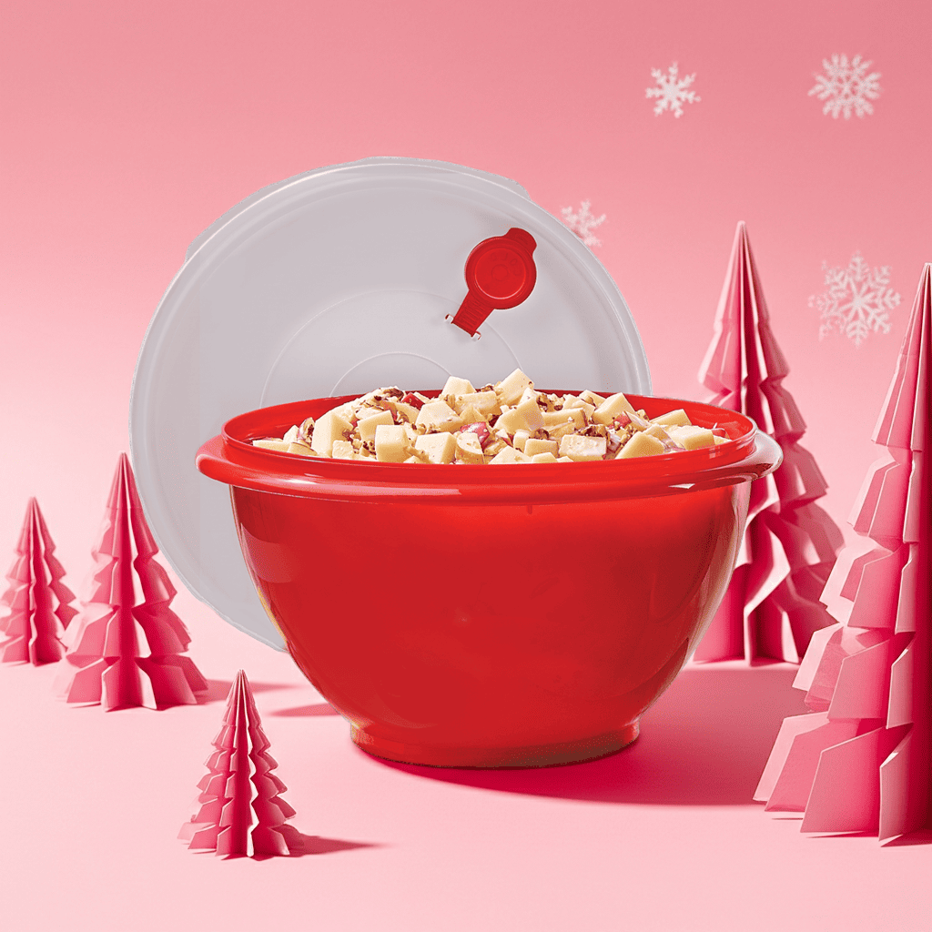 Maxi Bowl Jumbo Rojo 8 Litros Tapa Hermética Vertedero