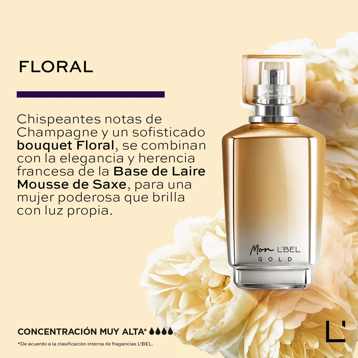 Perfume para mujer Mon L'BEL Gold Cont. 40 ml