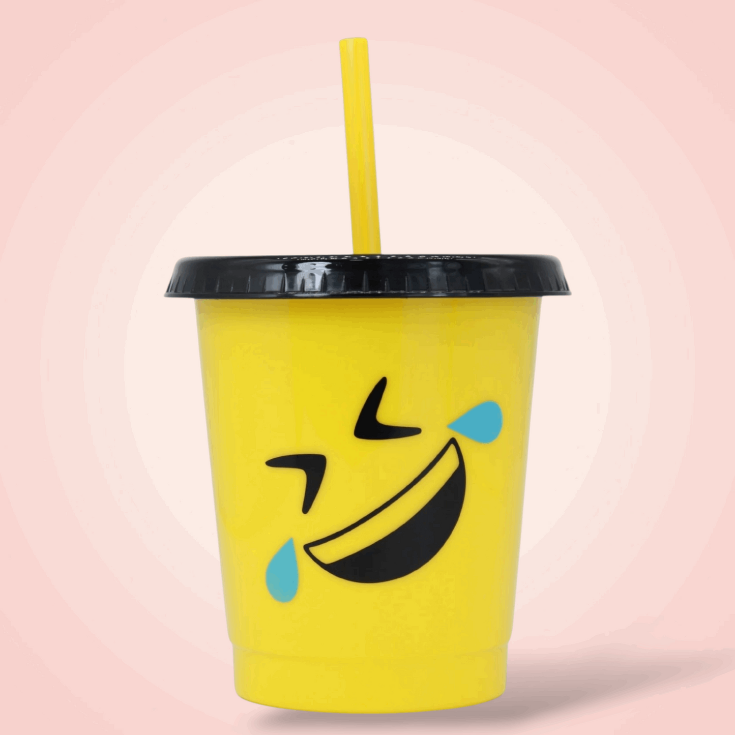 Vaso con popote Mod. Emoji Risa Cap. 473 ml / 16 OZ