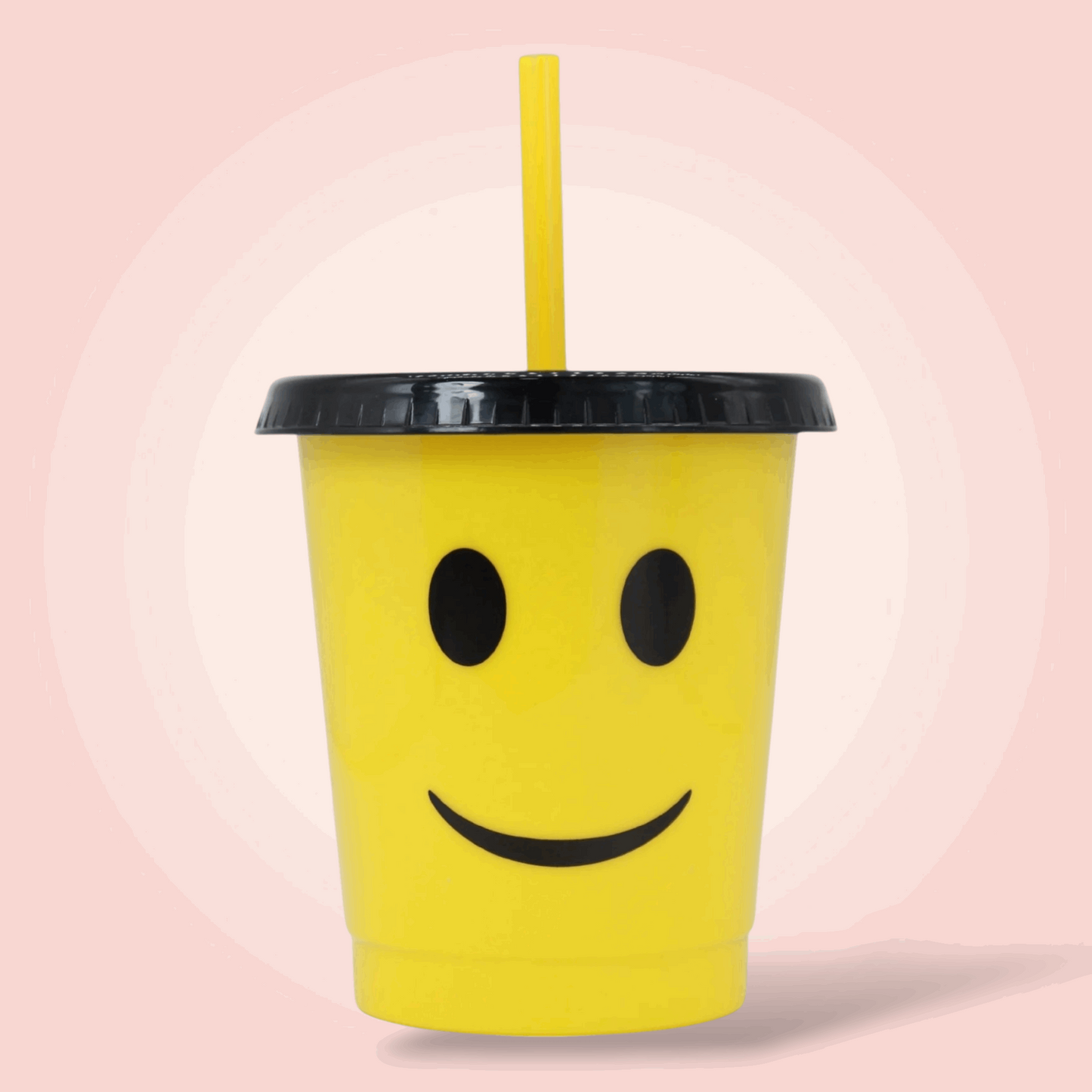 Vaso con popote Mod. Emoji Feliz Cap. 473 ml / 16 OZ