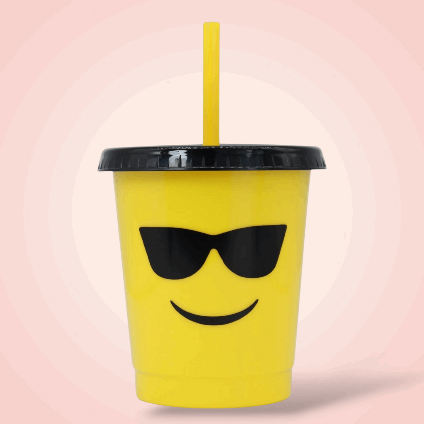 Vaso con popote Mod. Emoji Cool Cap. 473 ml / 16 OZ