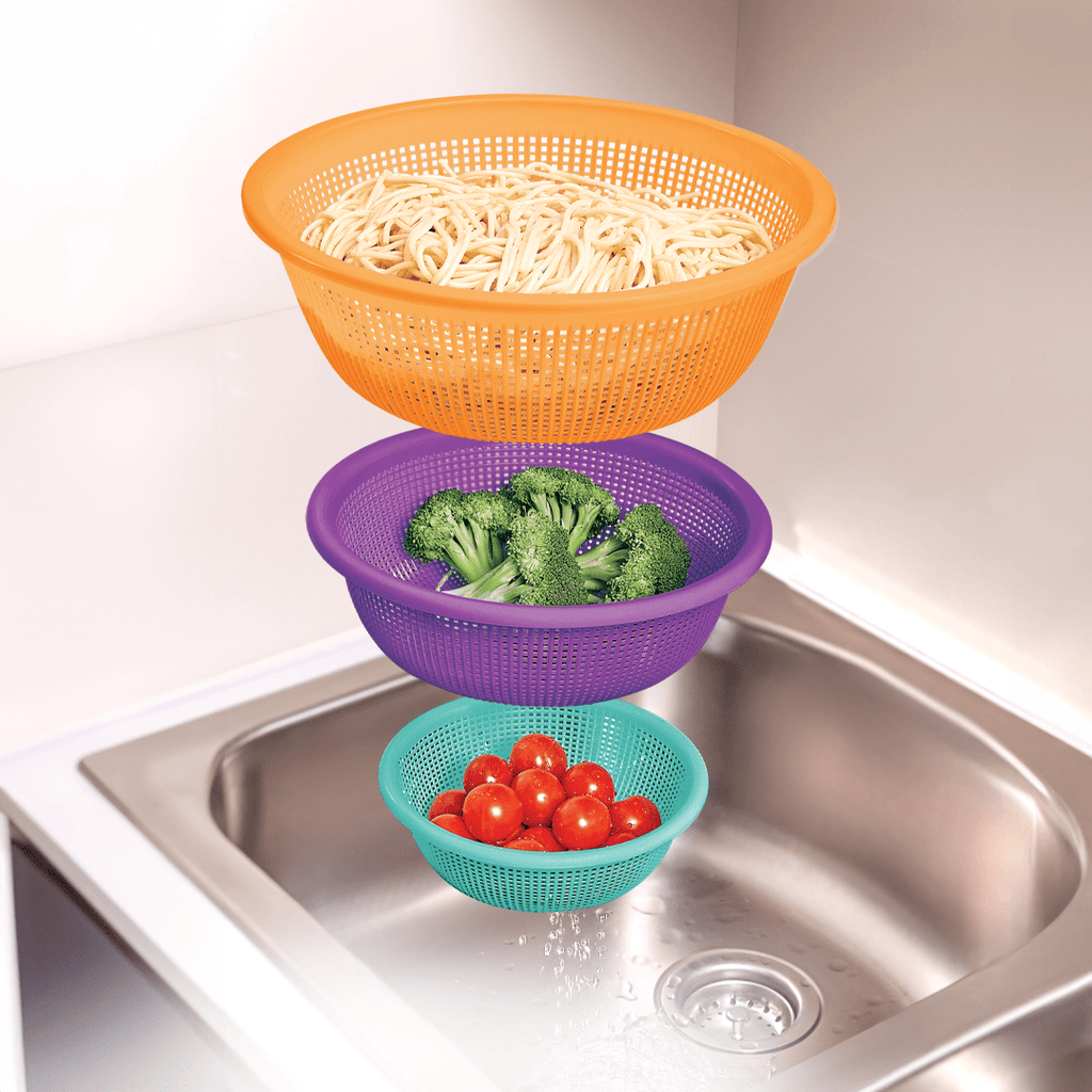 Set 3 Coladores Plástico 19 cm a 28 cm Apilables ¡Oferta!