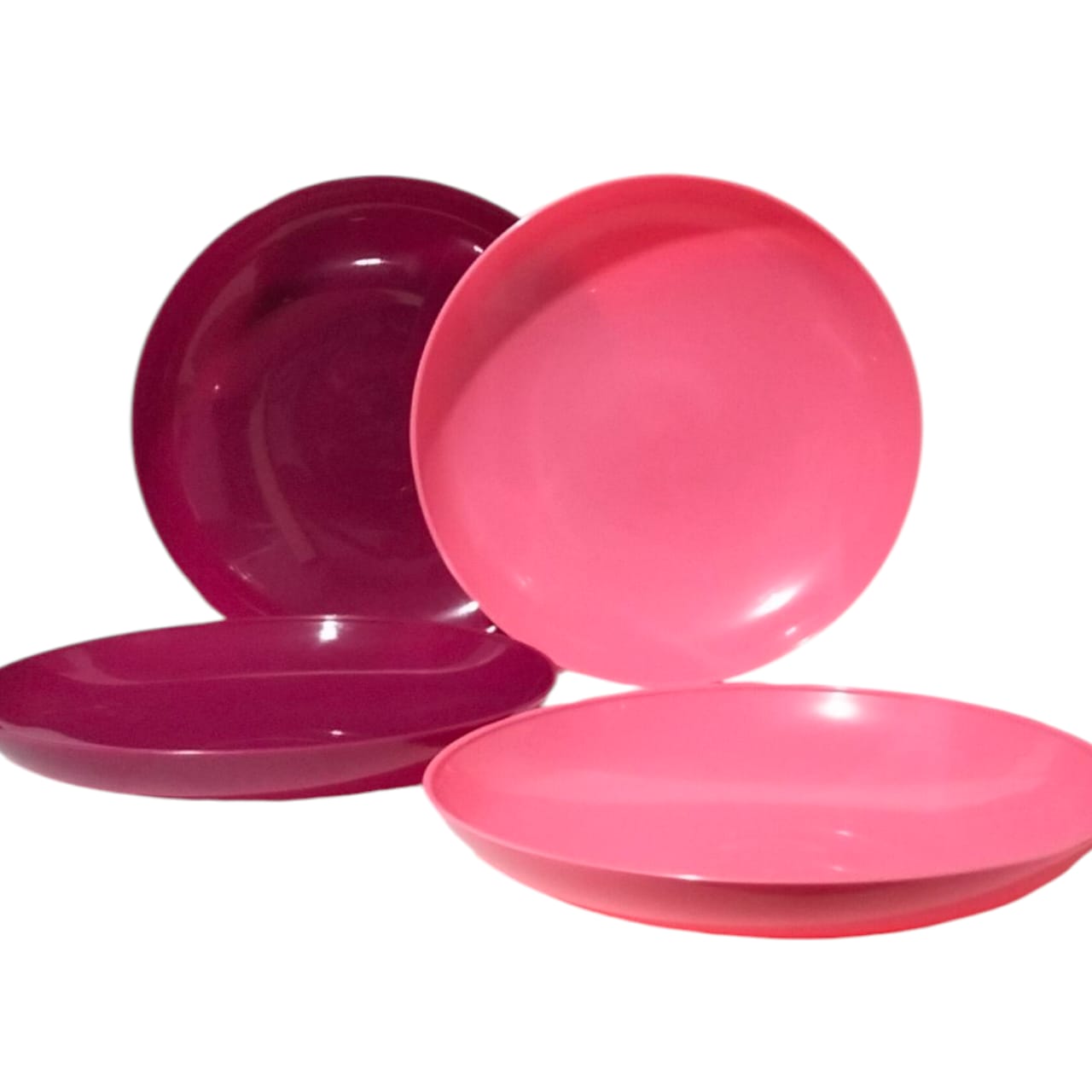 Set 4 Platos Redondos 21cm Rosa-Guinda