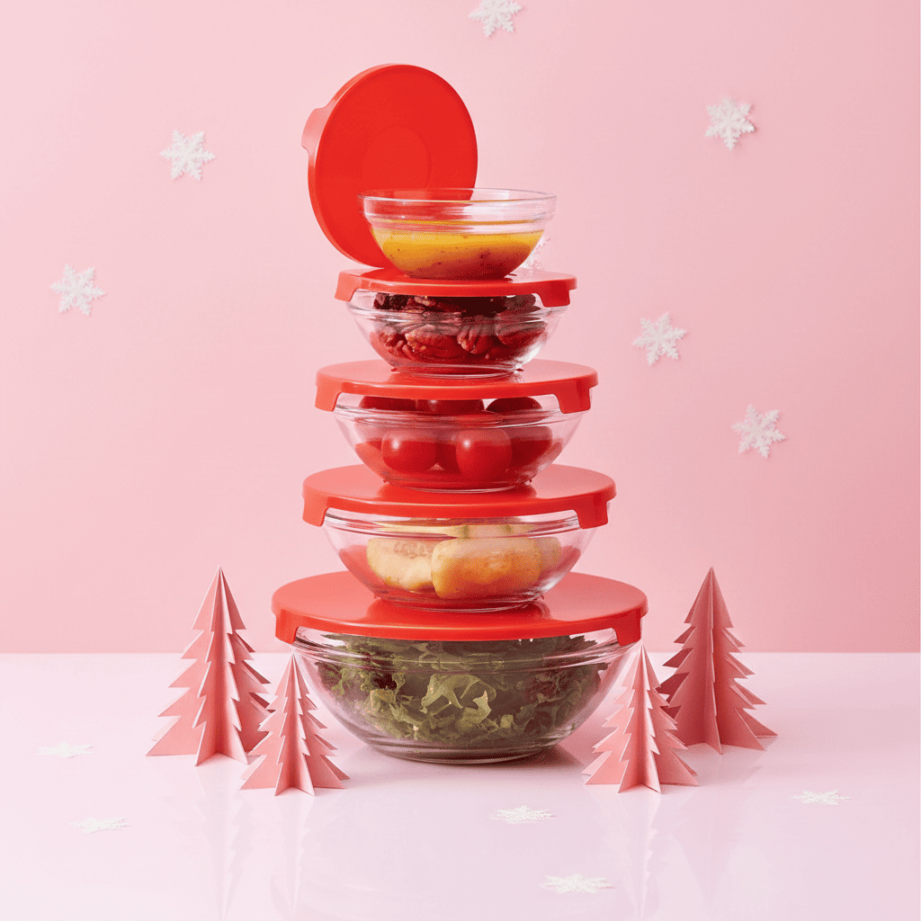 Set 5 Bowls Vidrio Tapas Rojas 100 ml a 600 ml ¡Oferta!