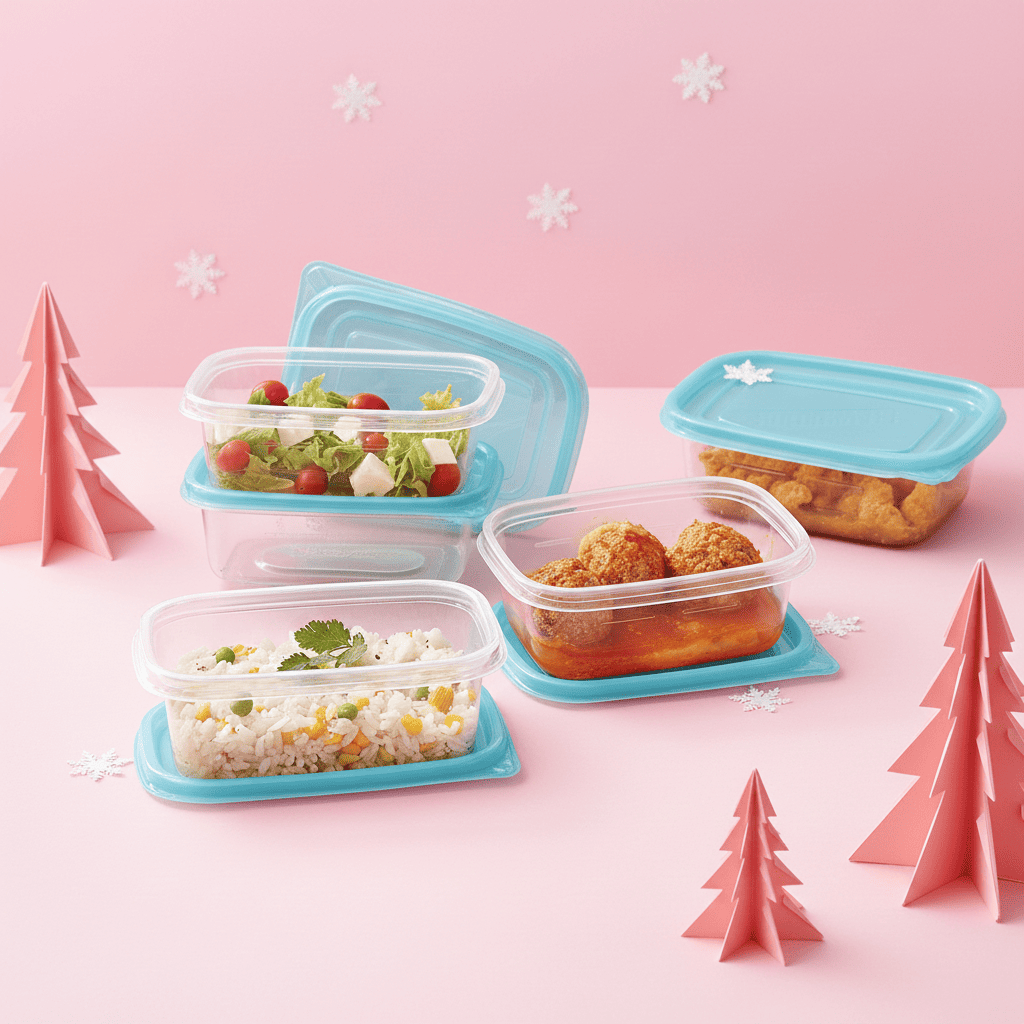 Set 5 Contenedores Plástico Flexible 450 ml Traslúcido