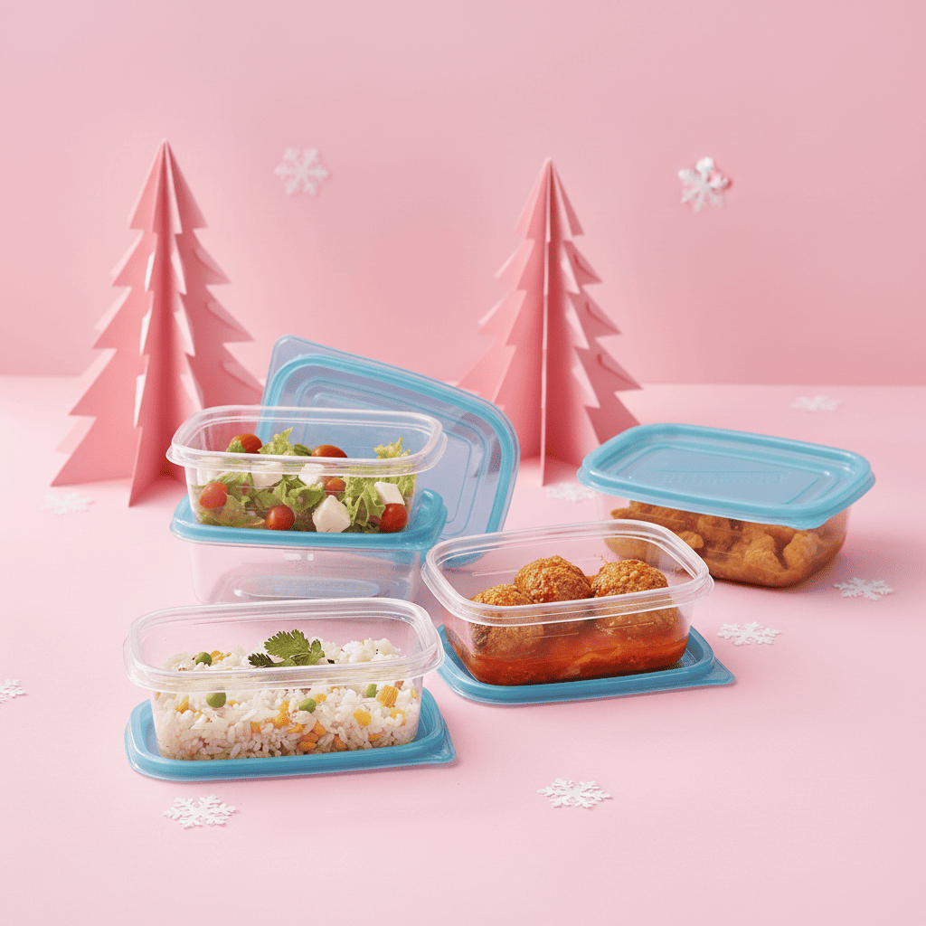 Set 5 Contenedores Plástico Flexible 450 ml Traslúcido