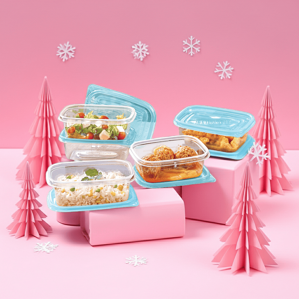 Set 5 Contenedores Plástico Flexible 450 ml Traslúcido