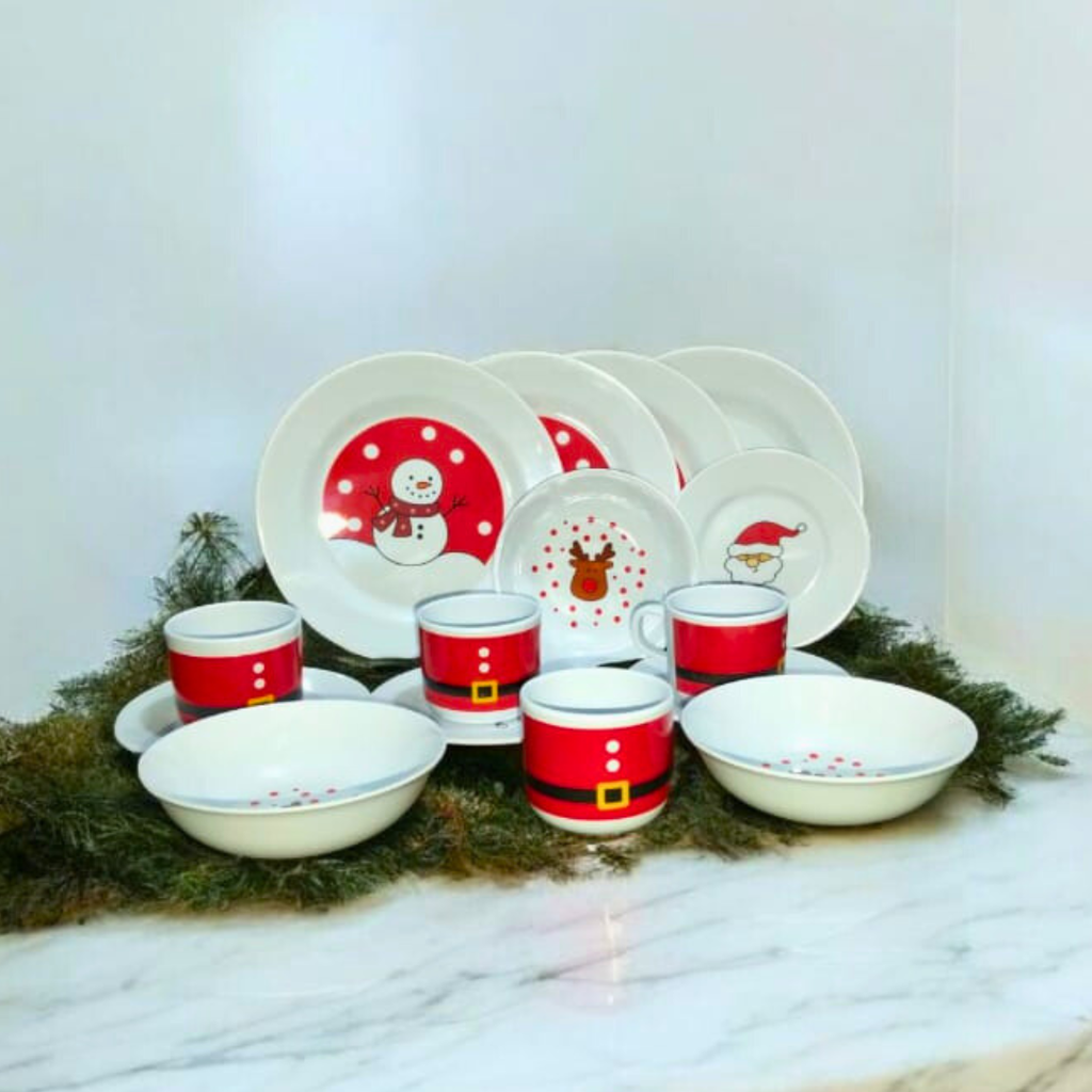 Vajilla Navideña 16 Pzs Melamina 4 Personas Completa
