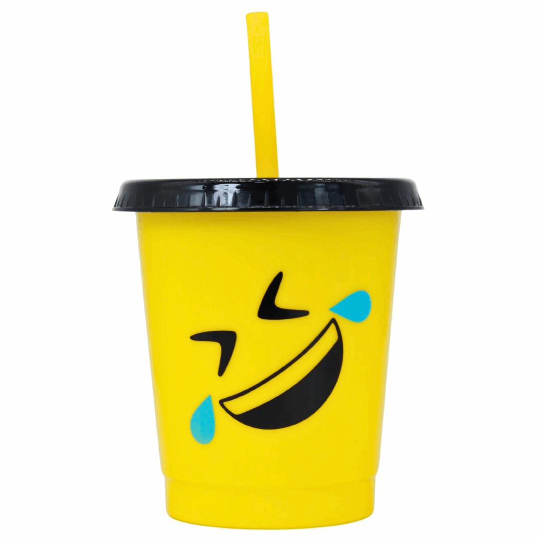 Vaso con popote Mod. Emoji Risa Cap. 473 ml / 16 OZ