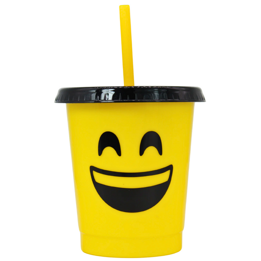 Vaso con popote Mod. Emoji Sonrisa Cap. 473 ml / 16 OZ