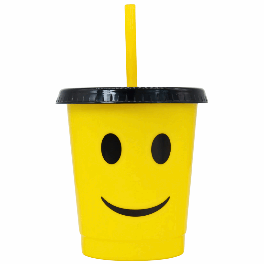 Vaso con popote Mod. Emoji Feliz Cap. 473 ml / 16 OZ