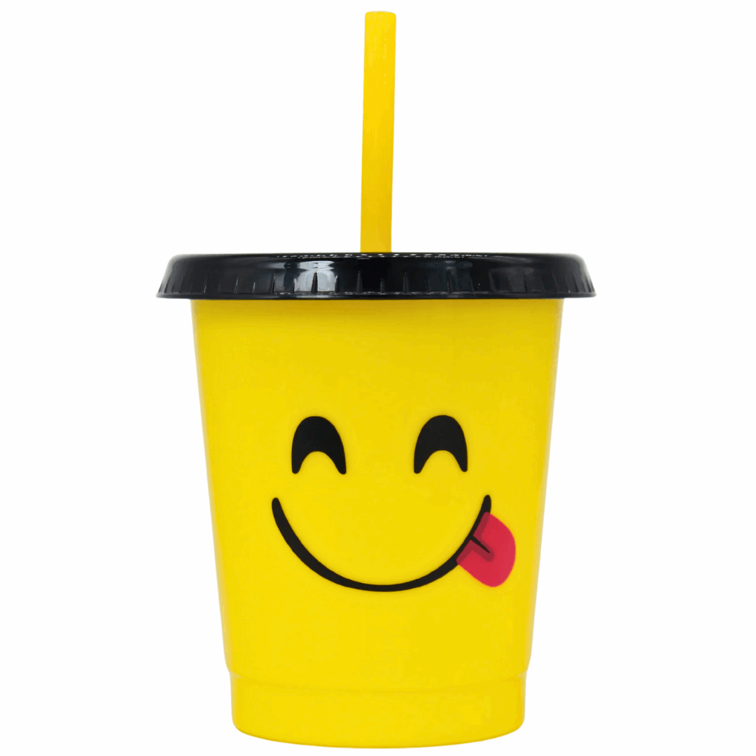 Vaso con popote Mod. Emoji Lengua Cap. 473 ml / 16 OZ